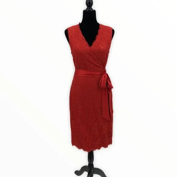 chinese dress ladies DVF Burgundy Purple Lace Wrap Short Dress main image 0